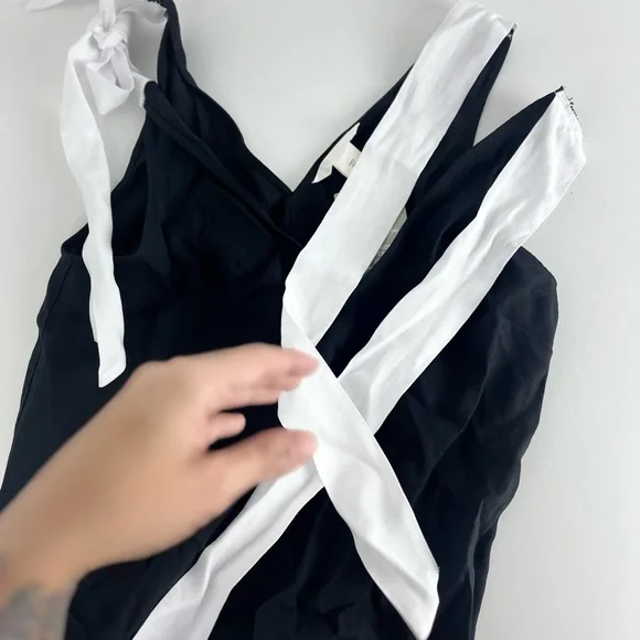 Black Dress with White Bow Straps - Picture 8 of 9